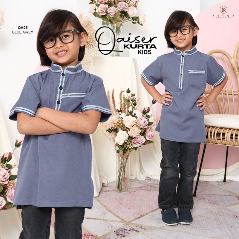 Qaiser/05 Blue Grey Kids