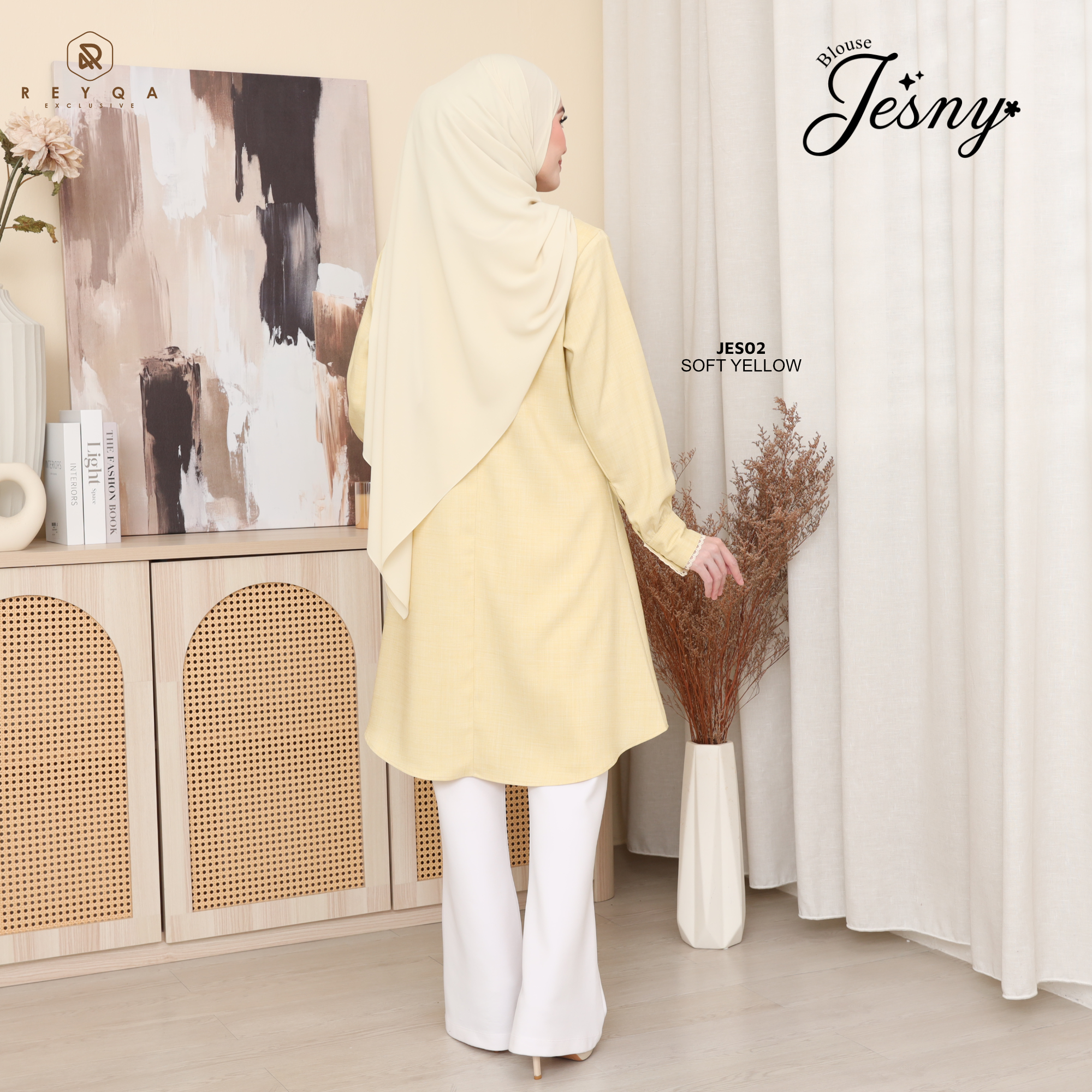 Yellow Back How Reyqa Exclusive | Muslimah Collection | Hijab | Exclusive Muslimah ...