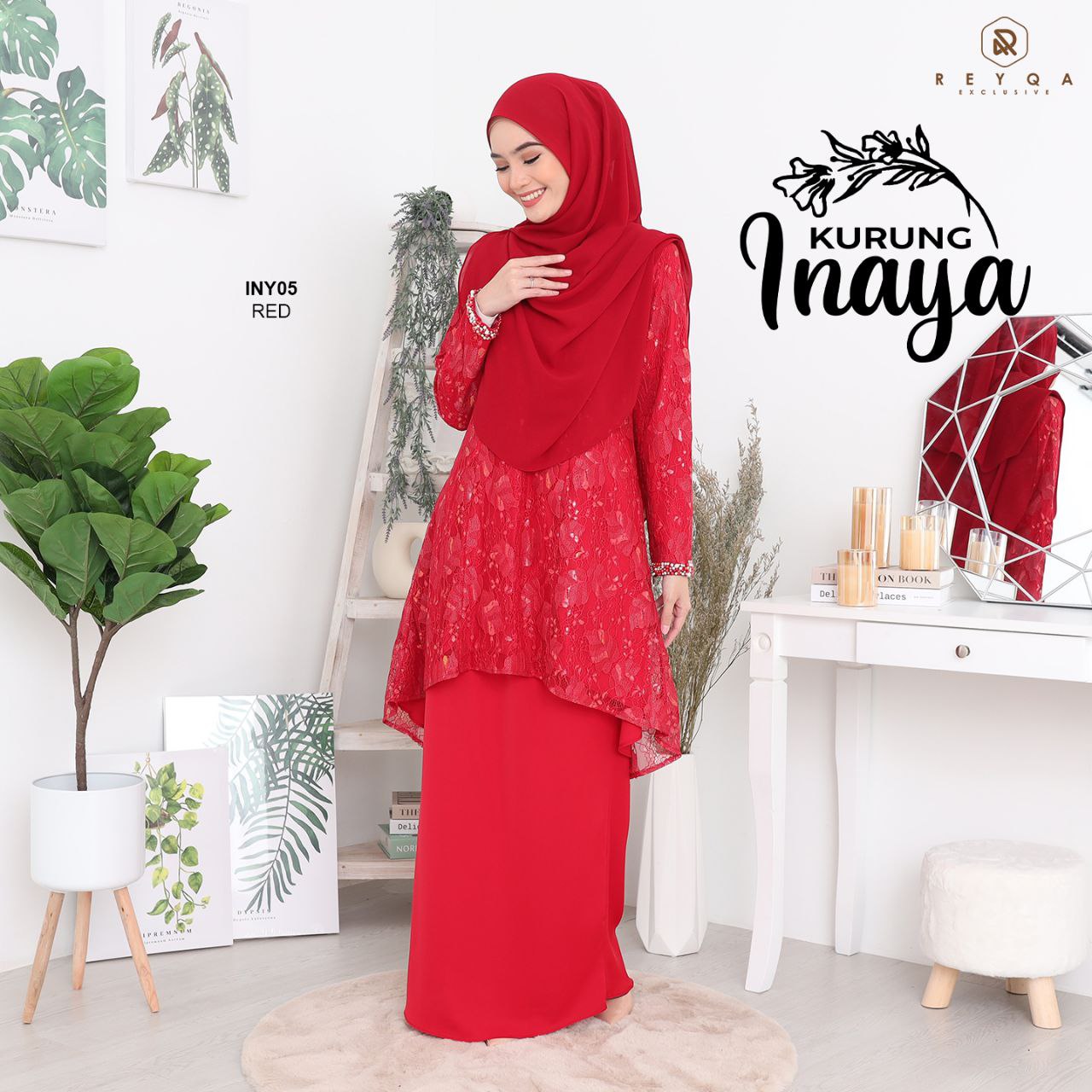 Inaya/05 Red | Muslimah Collection | Hijab | Exclusive Muslimah Attire